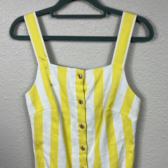 NWT Miguelina Pippa Striped Italian Jumper Dress Yellow White Sz S - Picture 6 of 16